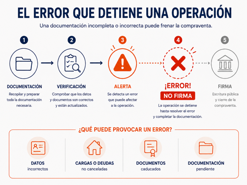 Errores habituales en la documentación de una compraventa inmobiliaria
